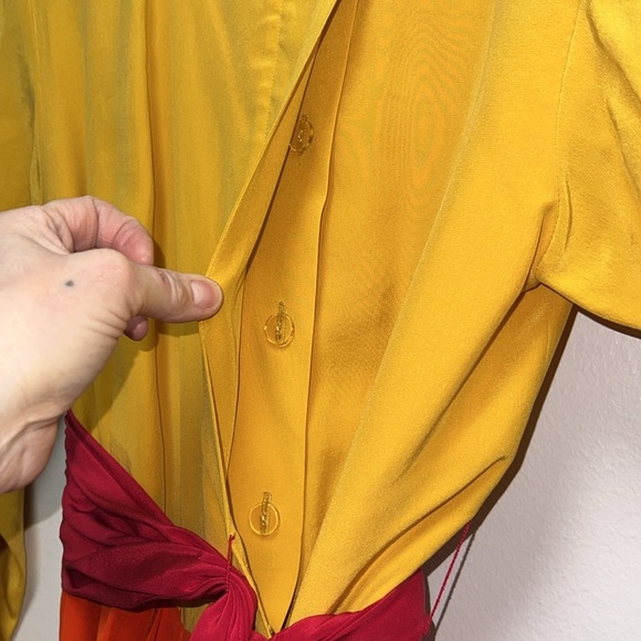 Gillian Silk Wrap Crepe Haute Couture Wrap Dress Vintage 80s - Picture 11 of 17